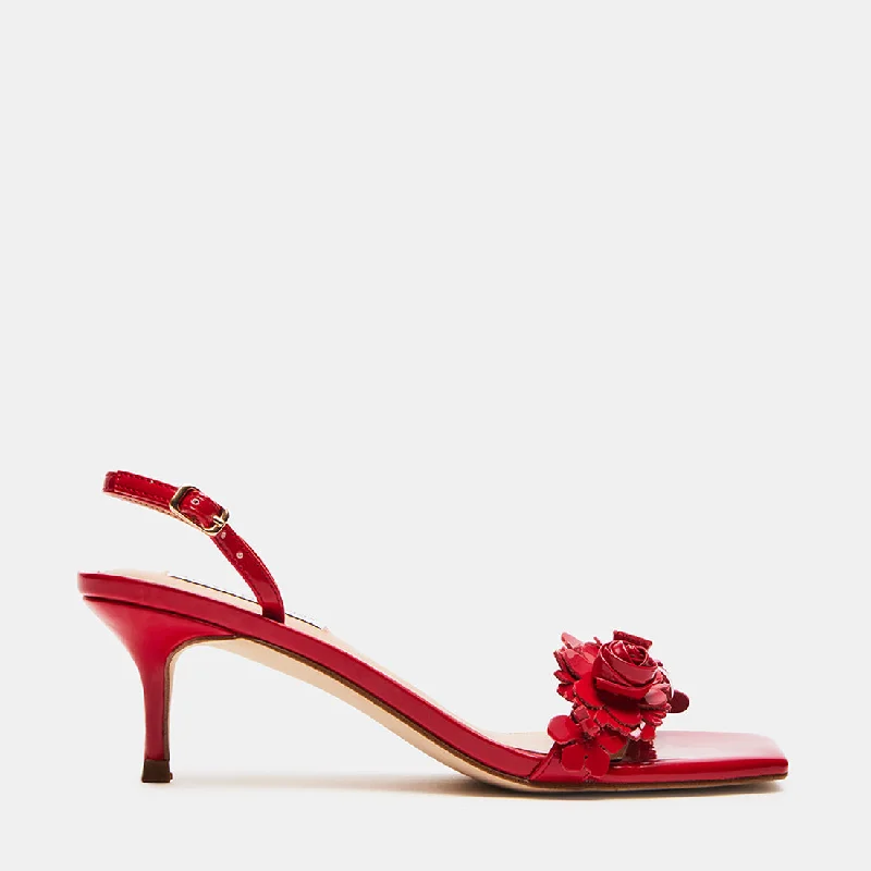 Versatile Heeled Sandals for Any Occasion---ROSALEA RED PATENT