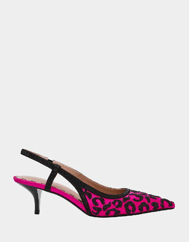 Stiletto Heel Pumps with Perfect Fit--NAHLA FUSCHIA MULTI-Fashionable & Classic