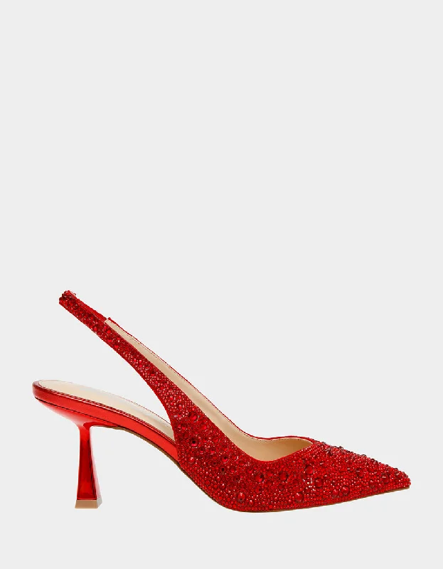 Stiletto Heel Pumps with Perfect Fit--CLARK RED-Fashionable & Classic