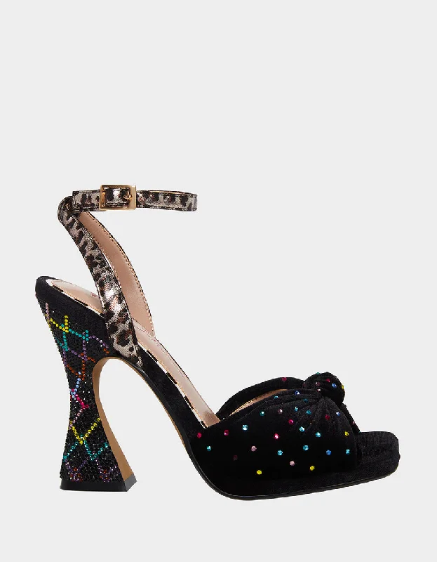 Versatile Heeled Sandals for Any Occasion---ALIANNA BLACK MULTI | RE:LUV