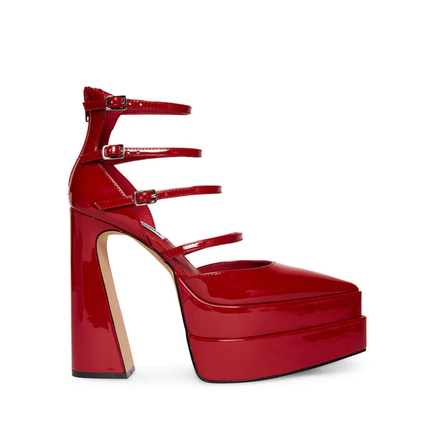 Versatile Heeled Sandals for Any Occasion---CLARA RED PATENT