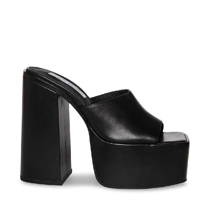 TRIXIE BLACK LEATHER---Comfortable Leather Pumps for Office and Everyday Wear