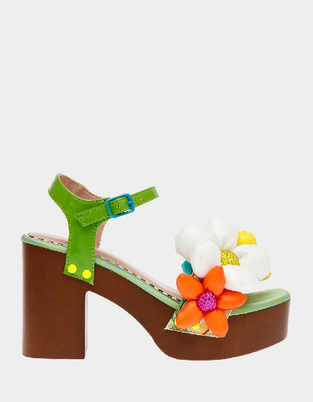 Stiletto Heel Pumps with Perfect Fit--KINSLEE GREEN MULTI-Fashionable & Classic