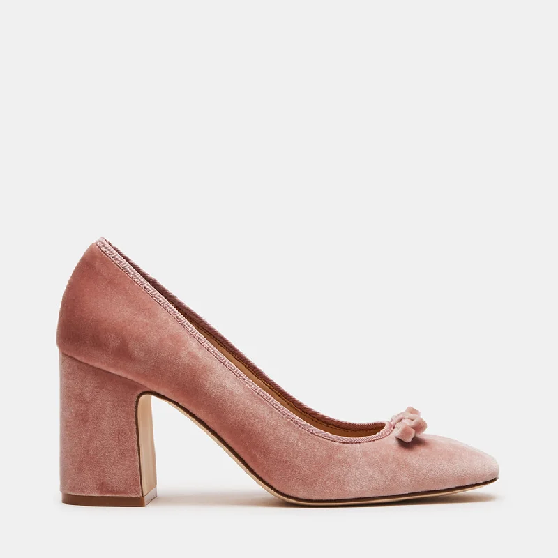 Luxurious Velvet Women's Pumps with Soft Finish---CHERRY PINK VELVET