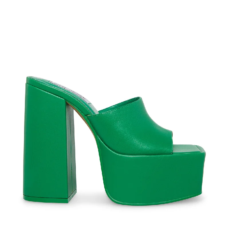 TRIXIE GREEN LEATHER---Comfortable Leather Pumps for Office and Everyday Wear