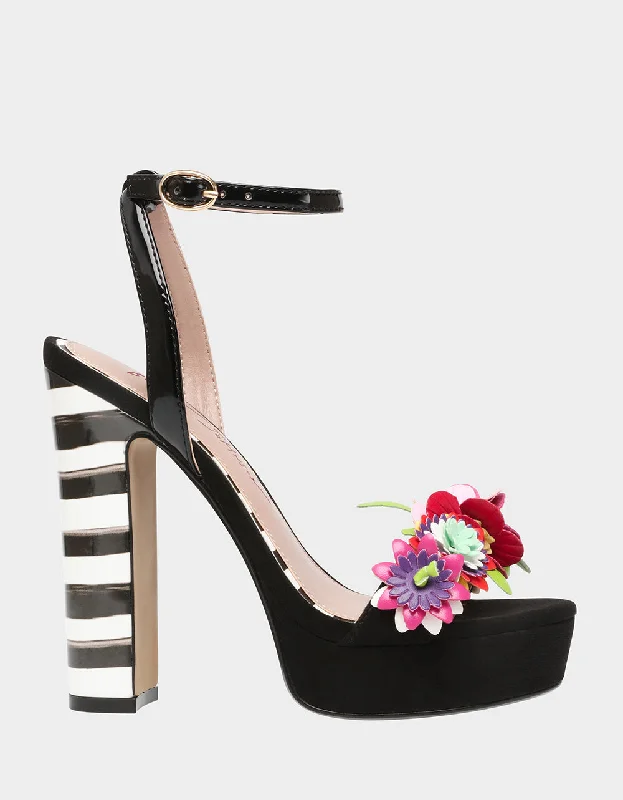 Versatile Heeled Sandals for Any Occasion---CARRA-BJ BLACK MULTI | RE:LUV