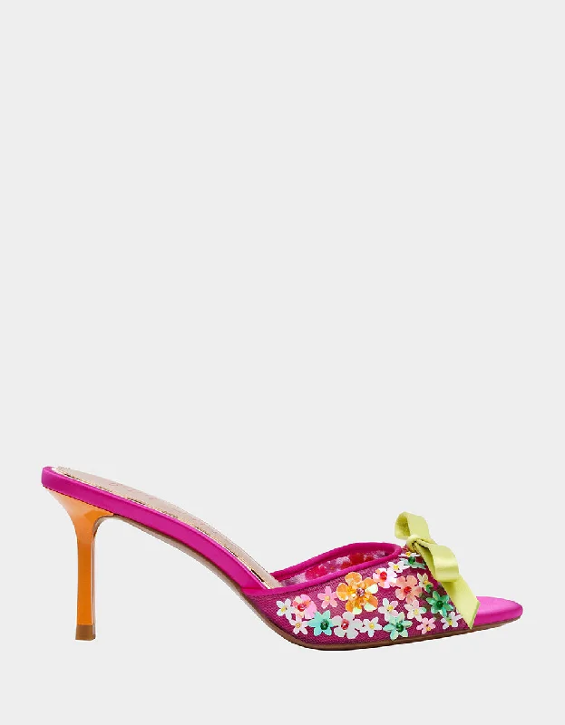 Stiletto Heel Pumps with Perfect Fit--NADDIA FUCHSIA MULTI-Fashionable & Classic