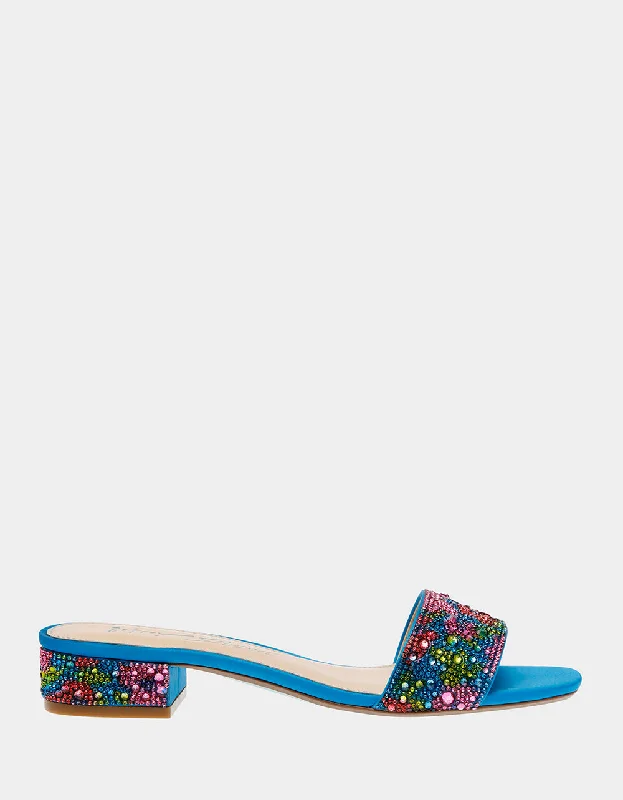 Stiletto Heel Pumps with Perfect Fit--SUNNY BLUE POPPY-Fashionable & Classic