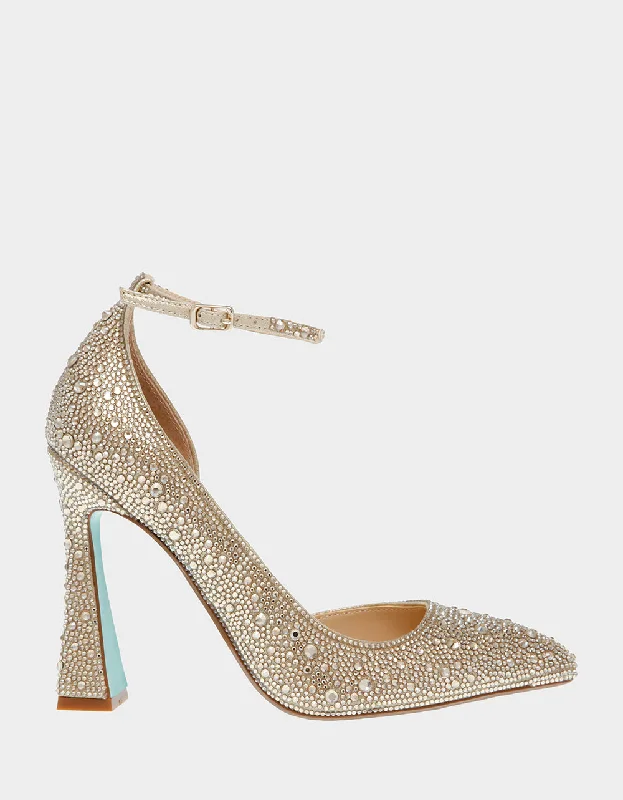 Stiletto Heel Pumps with Perfect Fit--RAMSY GOLD-Fashionable & Classic