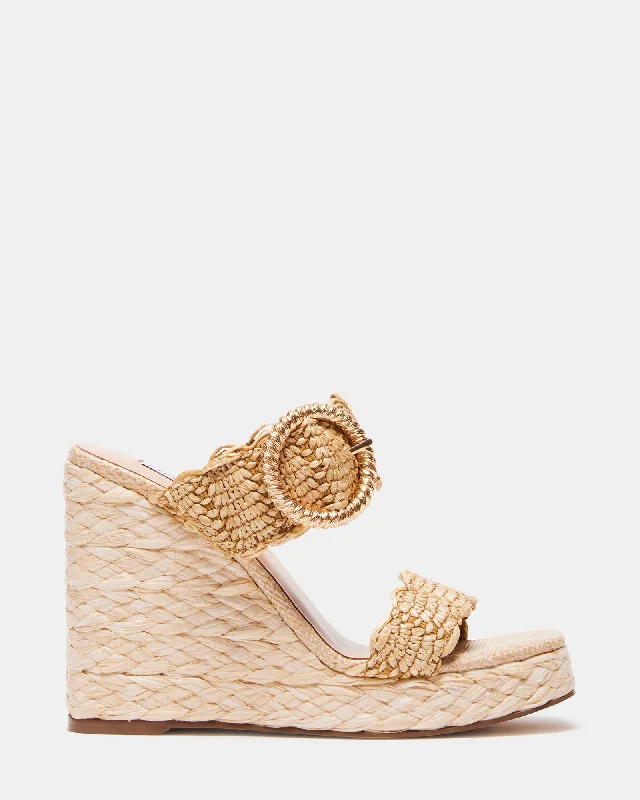 Versatile Heeled Sandals for Any Occasion---ANTIQUE RAFFIA