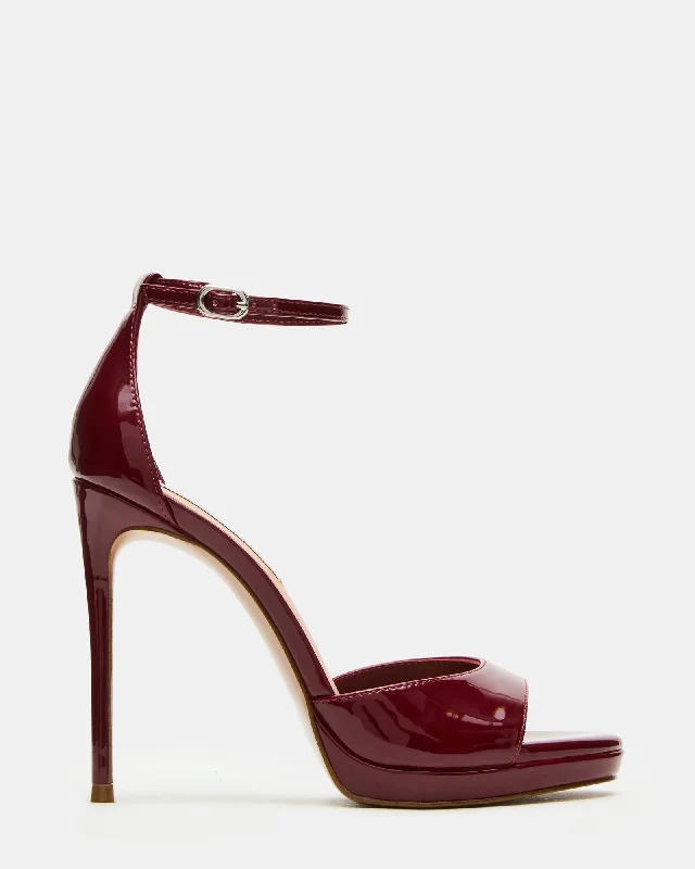 Versatile Heeled Sandals for Any Occasion---WILEY WINE PATENT