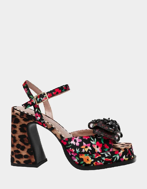 Stiletto Heel Pumps with Perfect Fit--LILIE BLACK DITSY FLORAL-Fashionable & Classic