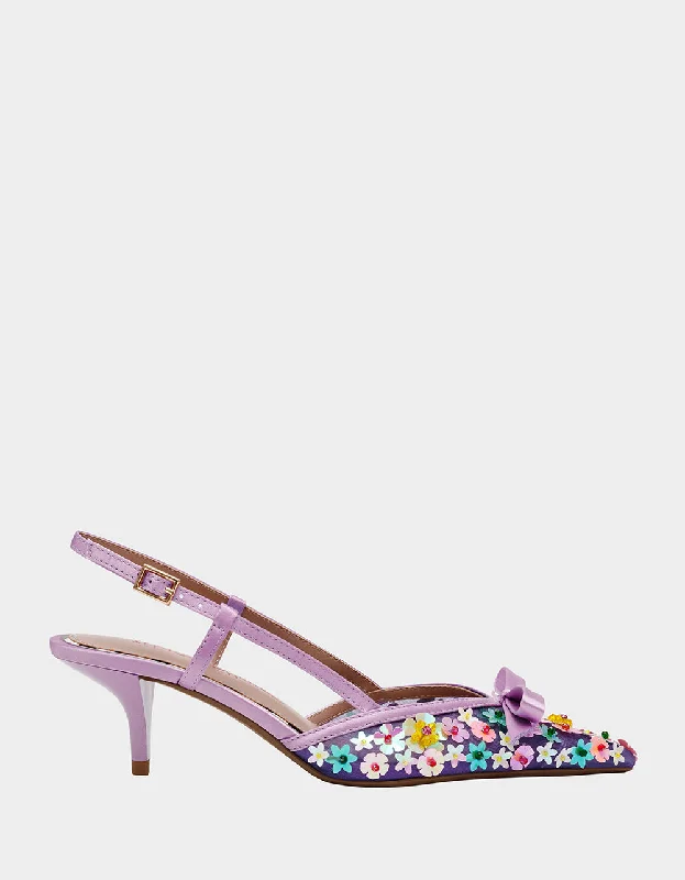 Stiletto Heel Pumps with Perfect Fit--SADYY PURPLE MULTI-Fashionable & Classic