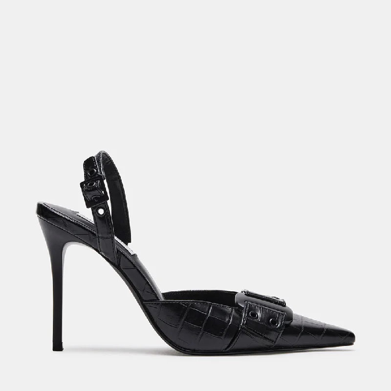 Versatile Heeled Sandals for Any Occasion---DILLON BLACK EXOTIC