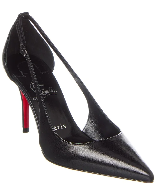 Christian Louboutin Apostrophoric 80 Leather Pump---Comfortable Leather Pumps for Office and Everyday Wear