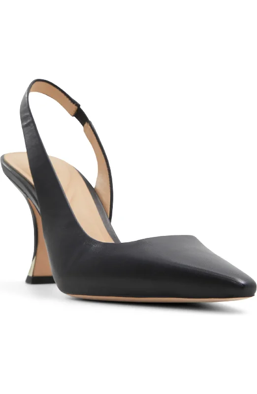 Fashionable Leather Slingback Pumps for Casual Wear--Ted Baker Women's Ari Leather Slingback Pointed Toe Pumps, Black