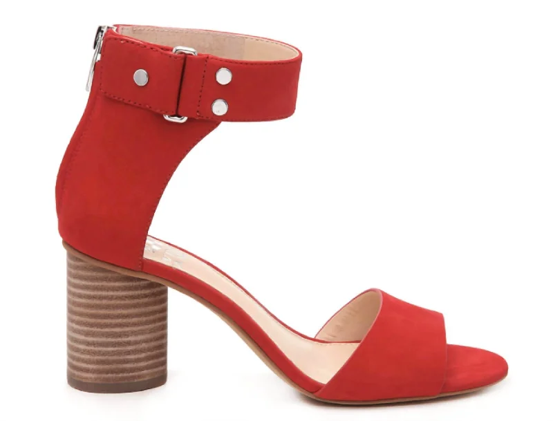 Versatile Heeled Sandals for Any Occasion---Jannali In Cherry Red