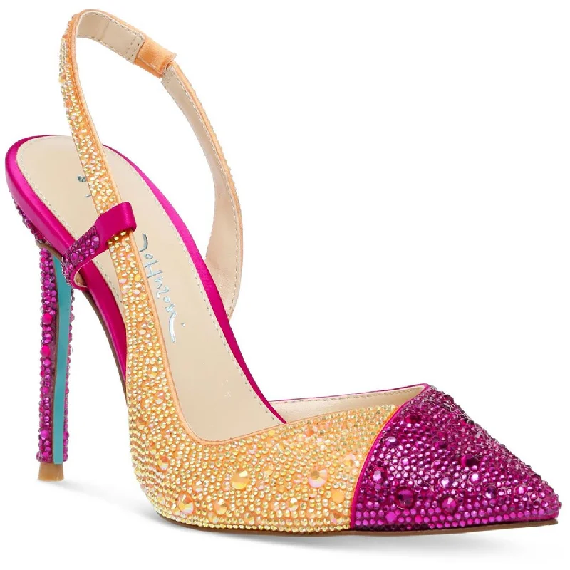 Stiletto Heel Pumps with Perfect Fit--Betsey Johnson Womens Rocky Metallic Pointed Toe Pumps-Fashionable & Classic