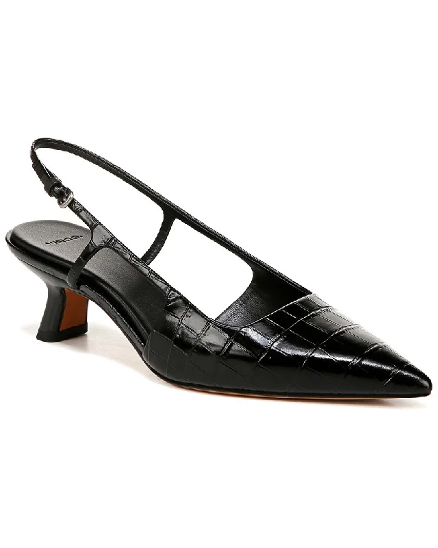 Fashionable Leather Slingback Pumps for Casual Wear--Vince Bianca Leather Slingback Pump