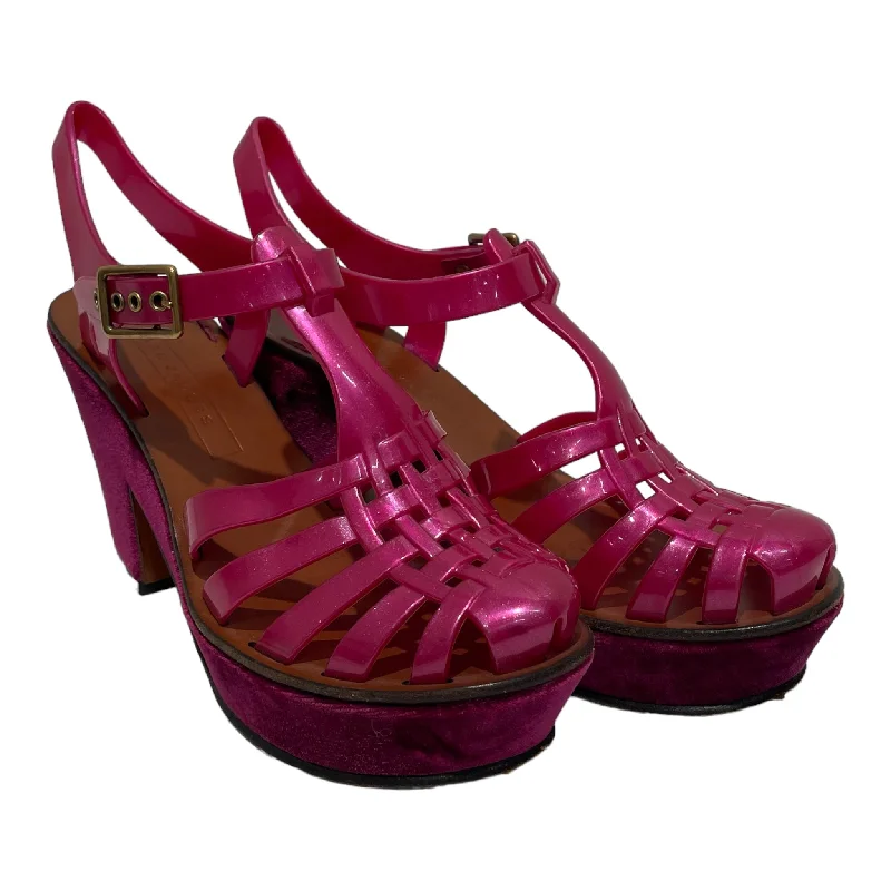 Versatile Heeled Sandals for Any Occasion---MARC JACOBS/Heels/EU 38.5/Velour/PPL/