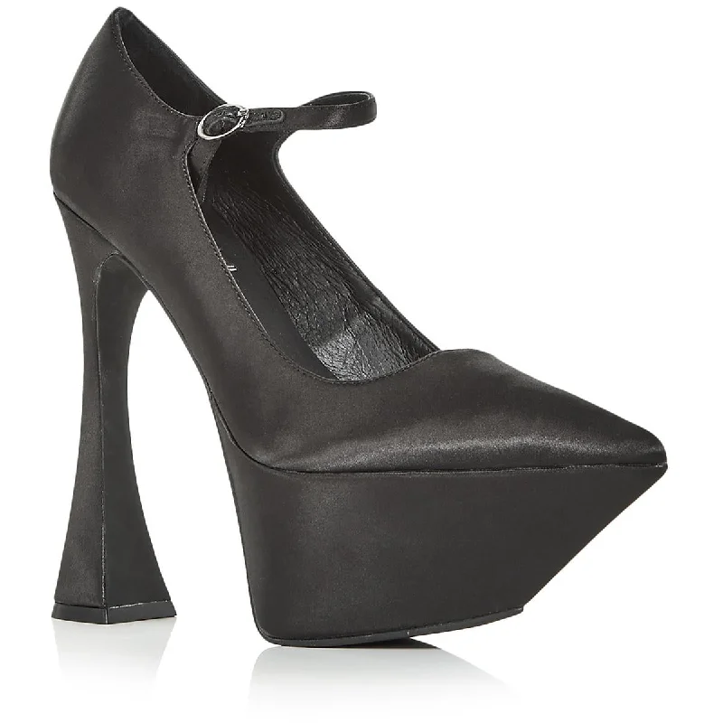 Stylish Ankle Strap Heels for Women--Jeffrey Campbell Womens Siouxsie-M Padded Insole Satin Ankle Strap