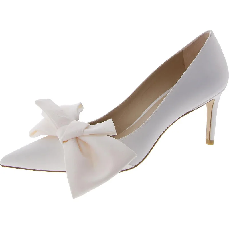 Stiletto Heel Pumps with Perfect Fit--Stuart Weitzman Womens Loveknot Satin Pointed Toe Pumps-Fashionable & Classic