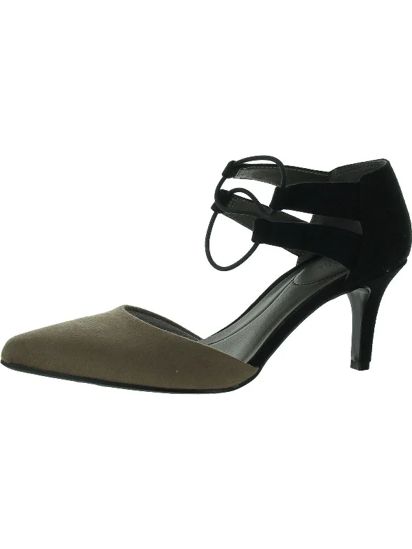 Affordable Suede Ankle Pumps for All-Day Wear--Sena Womens Faux Suede Pointed Toe D'Orsay Heels