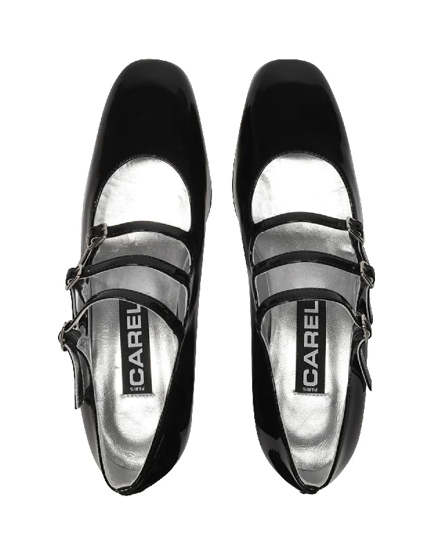 Sleek and Shiny Patent Pump Heels for a Polished Look--Kina Pumps - Carel - Black - Patent Leather