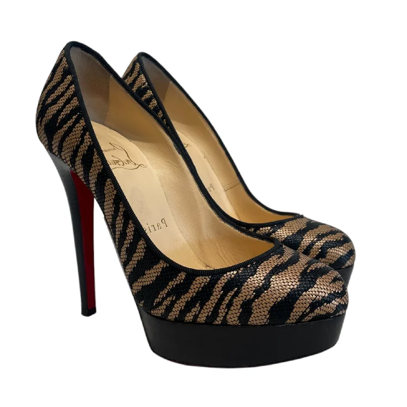 Versatile Heeled Sandals for Any Occasion---Christian Louboutin/Heels/EU 35.5/Animal Pattern/CML/RAFFIA