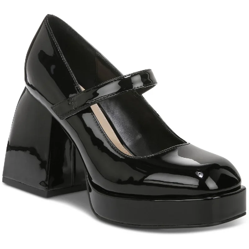 Sleek and Shiny Patent Pump Heels for a Polished Look--Nexie Womens Stretch Patent Mary Jane Heels