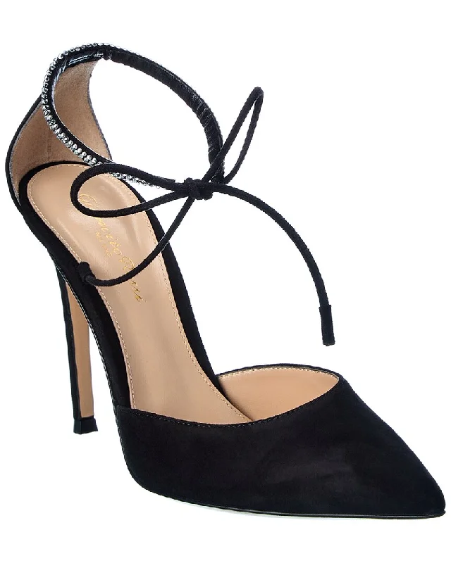 Affordable Suede Ankle Pumps for All-Day Wear--Gianvito Rossi Montecarlo D'Orsay 105 Suede Pump