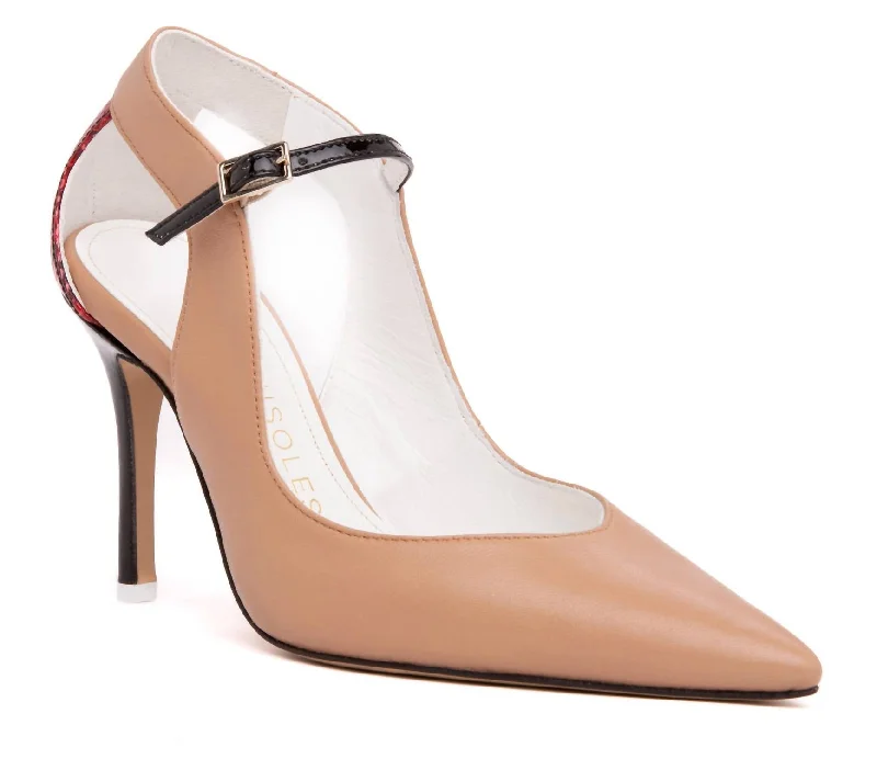 Versatile Heeled Sandals for Any Occasion---Women's Agnese High Heel Pump In Nude/red