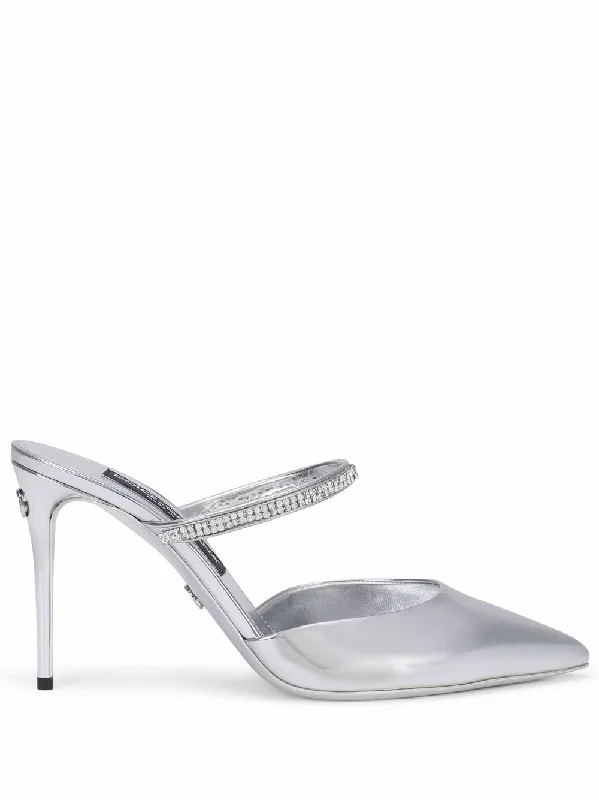 Dolce & Gabbana Women's With Heel Silver---Fashionable Kitten Heels for Date Night