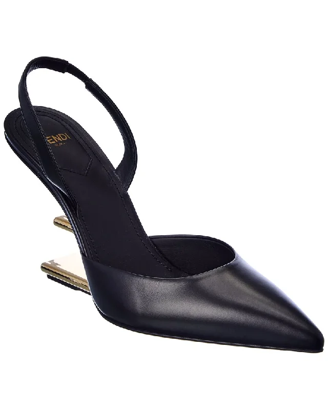 Fashionable Leather Slingback Pumps for Casual Wear--FENDI First Leather Slingback Pump