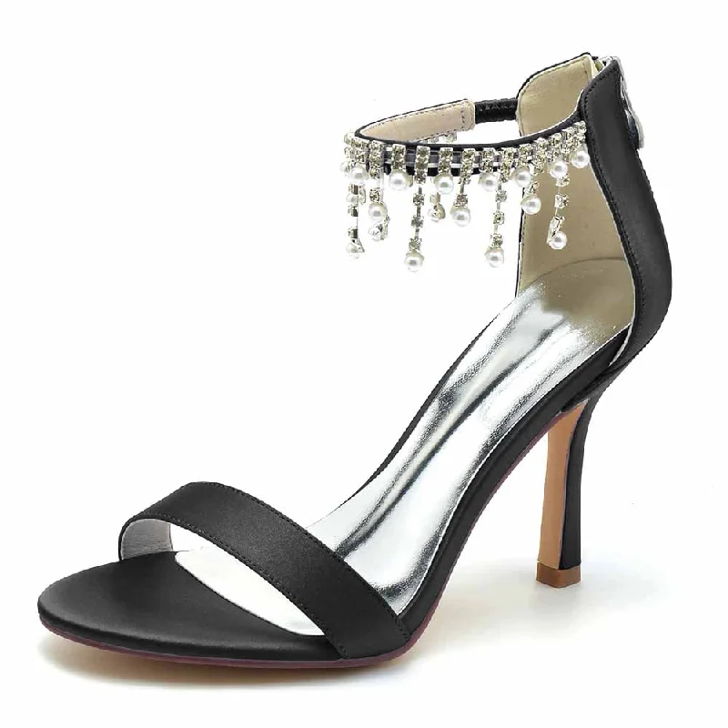 Versatile Dress Heels for Formal and Casual Wear---Women's Stilettos Pearl Detail Dress Heels Prom Pumps Wedding Shoes