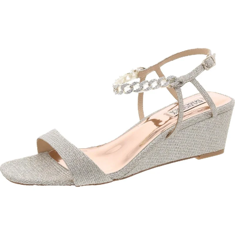 Stylish Open Toe Heels for Summer--Badgley Mischka Womens Adjustable Open Toe Wedge Heels