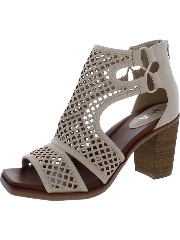 Trendy Chunky Heel Pumps for Casual Wear--Yana Womens Faux Leather Gladiator Block Heels