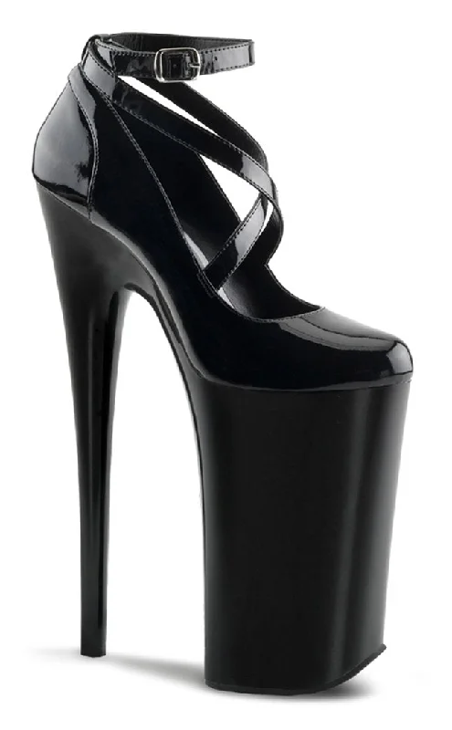 Sleek and Shiny Patent Pump Heels for a Polished Look--BEYOND-087 Black Patent 10 Inch Heels