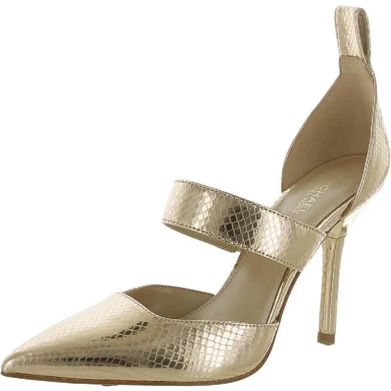 MICHAEL Michael Kors Womens Amal Leather Snake Print Pumps---Comfortable Leather Pumps for Office and Everyday Wear