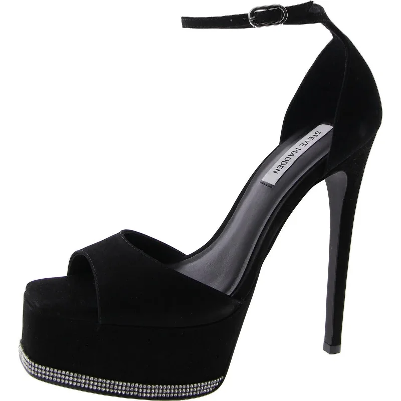 Stylish Ankle Strap Heels for Women--Steve Madden Womens Keeva Leather Ankle Strap Platform Heels