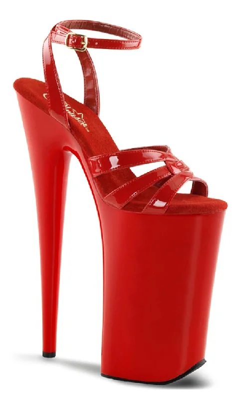 Sleek and Shiny Patent Pump Heels for a Polished Look--BEYOND-012 Red Patent 10 Inch Heels