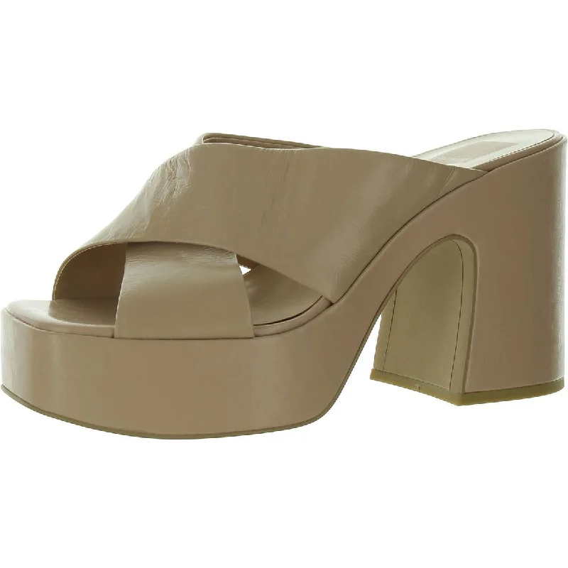 Dolce Vita Womens Faux Leather Criss-Cross Slide---Comfortable Leather Pumps for Office and Everyday Wear