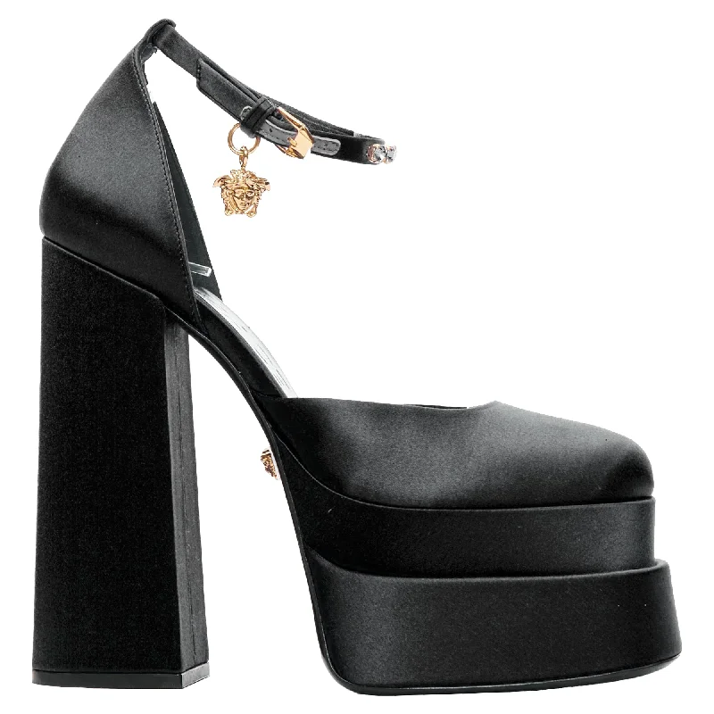 Stylish Platform Heels for Extra Height--Versace Runway Aevitas 155 Medusa double platform