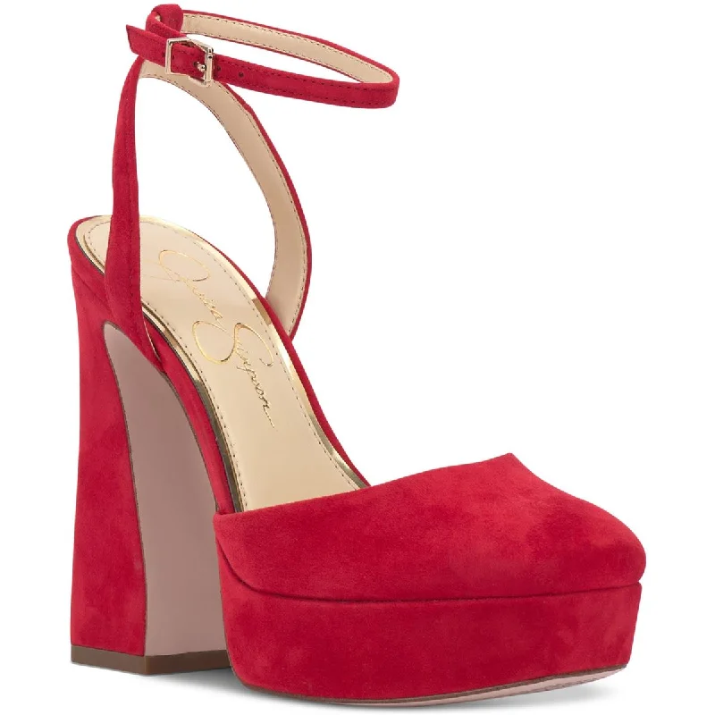 Stylish Ankle Strap Heels for Women--Jessica Simpson Womens Deirae Block Heel Chunky Heel Ankle Strap