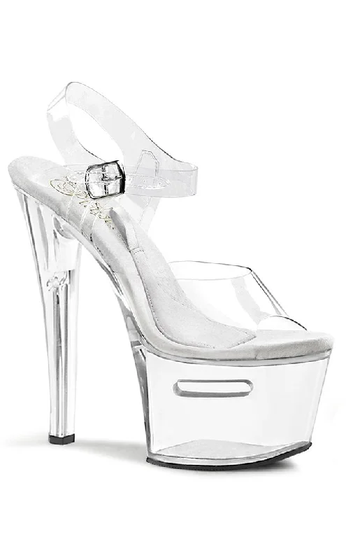 Stylish Platform Heels for Extra Height--TIPJAR-708-2 Clear Platform Heels