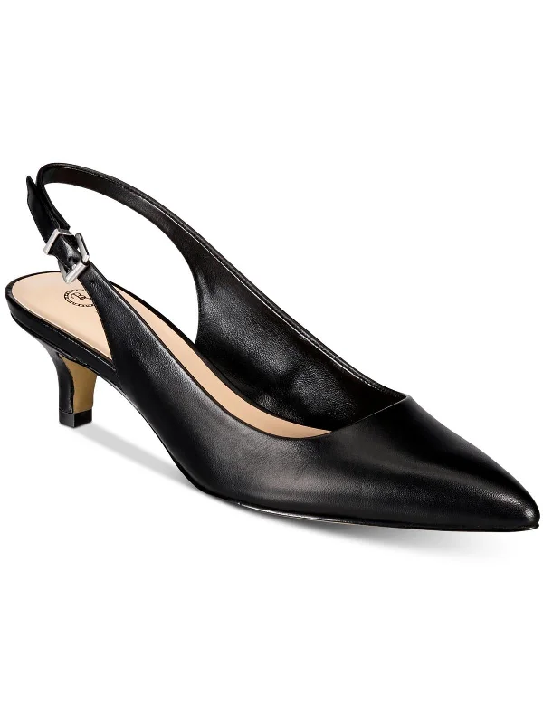 Fashionable Leather Slingback Pumps for Casual Wear--Scarlett Womens Leather Slingback Pumps