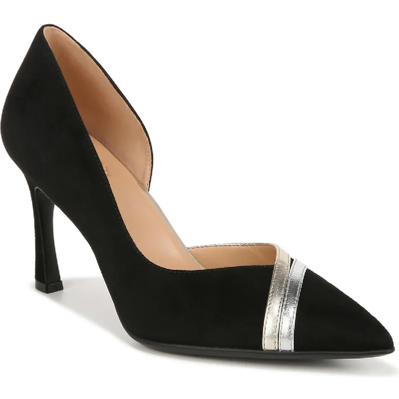 Affordable Suede Ankle Pumps for All-Day Wear--Aubrey Womens Suede Pointed Toe D'Orsay Heels