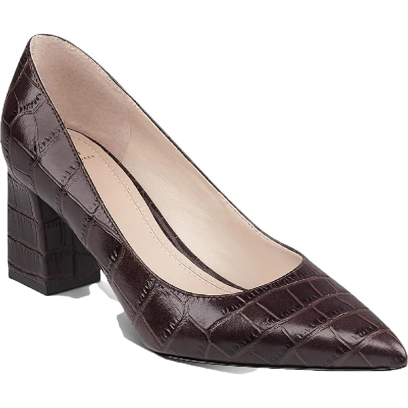 Trendy Chunky Heel Pumps for Casual Wear--Marc Fisher LTD Womens ZALA12 Leather Block Heel Pumps