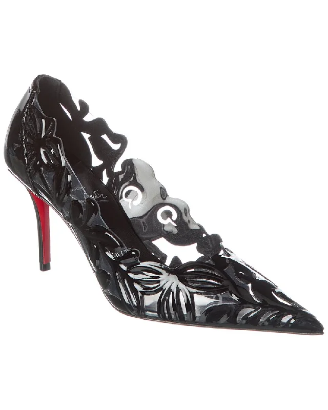 Sleek and Shiny Patent Pump Heels for a Polished Look--Christian Louboutin Apostropha Petunia 80 PVC & Patent Pump