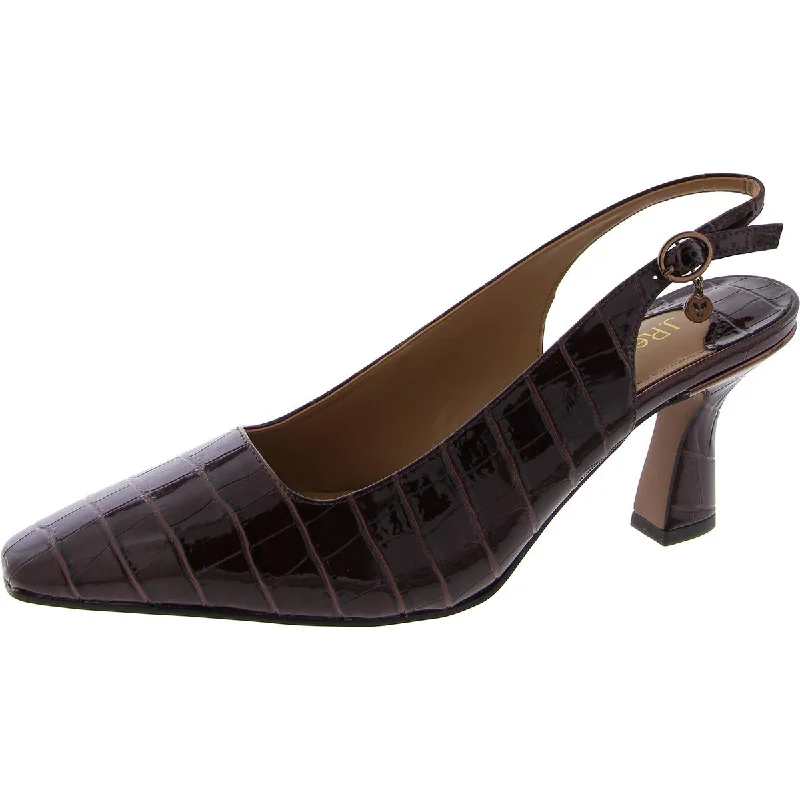 J. Renee Womens Faux Leather Square Toe Pumps---Durable Square Toe Block Heels for Everyday Use